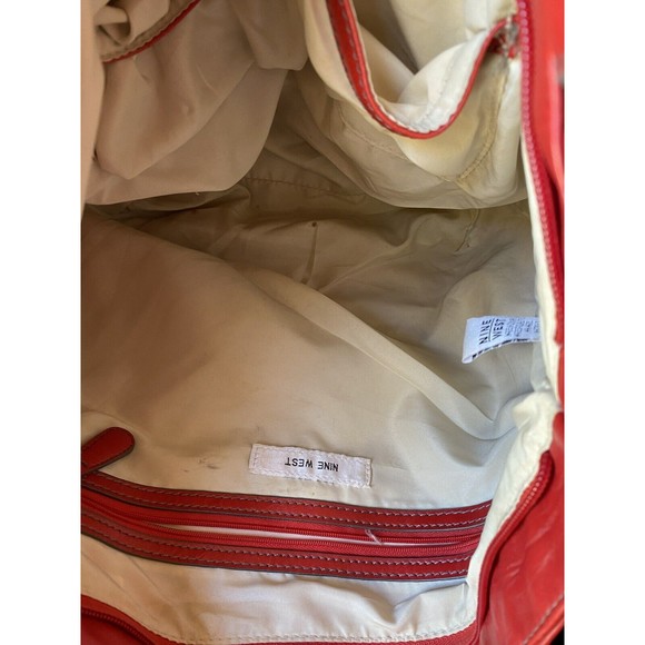 Red Handbag Nine West Faux Leather Shoulder Bag - Picture 9 of 12